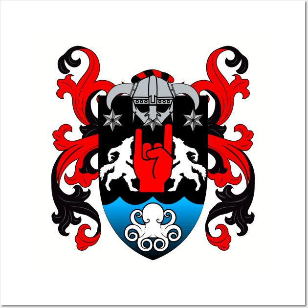 Modern Niall of the Nine Hostages Coat of Arms Wall Art by JMG Graphics LLC